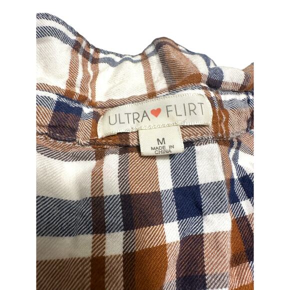 Ultra Flirt Sleeveless Plaid Button-Down shirt size Medium - Picture 4 of 6